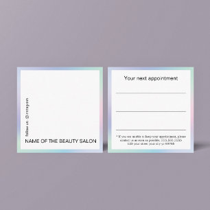Modern Trendy Rose Blue White Bold Salon Appointment Card