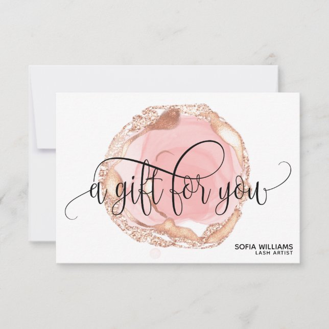 Modern Trendy Rose gold drip Certificate Gift Card (Front)