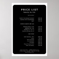 Modern, Trendy, Salon Price List Poster
