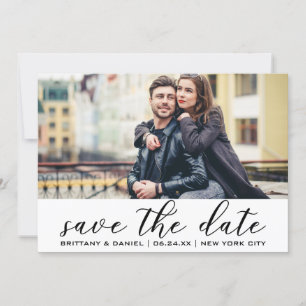 Modern Trendy Save The Date Engagement Photo Invitation
