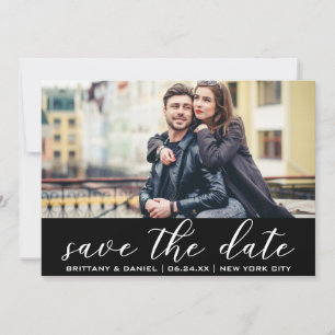 Modern Trendy Save The Date Engagement Photo Invitation