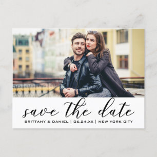 Modern Trendy   Save The Date Photo Announcement Postcard