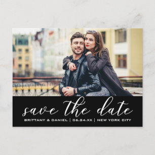 Modern Trendy Save The Date Photo B Announcement Postcard