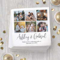 Modern Trendy Script and 6 Photo Collage Wedding