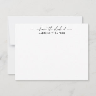 Modern Trendy Script From the desk of Name Card