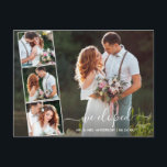 Modern Trendy Script We Eloped 4 Photo Postcard<br><div class="desc">Modern Trendy Script Wedding 4 Photo We Eloped Announcement Postcard</div>
