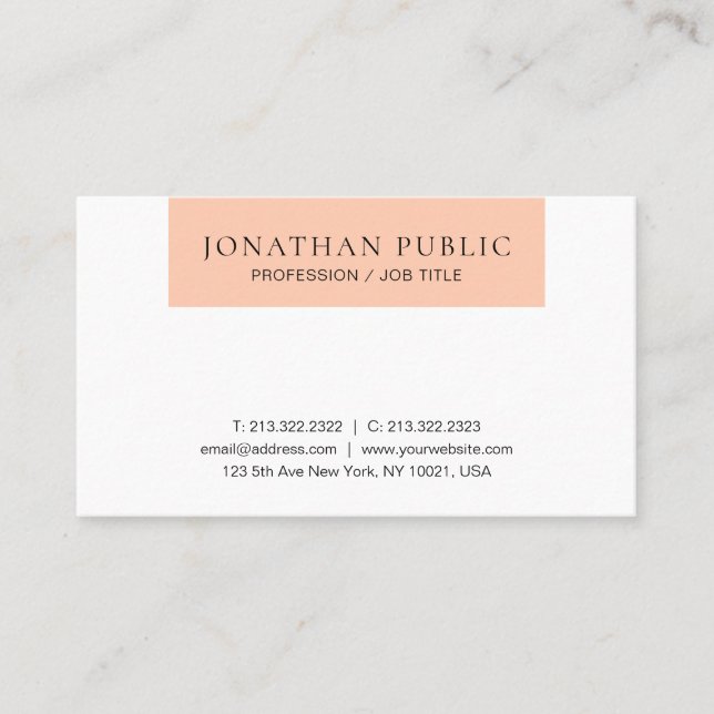 Modern Trendy Simple Design Elegant Template Business Card (Front)