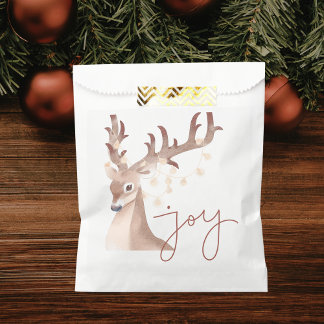 Modern Trendy Simple Festive Reindeer Christmas Favour Bags