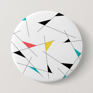 Modern, trendy, simple, fun geometric graphic 7.5 cm round badge