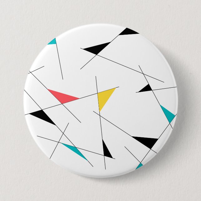 Modern, trendy, simple, fun geometric graphic 7.5 cm round badge (Front)