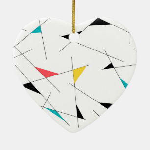Modern, trendy, simple, fun geometric graphic ceramic tree decoration