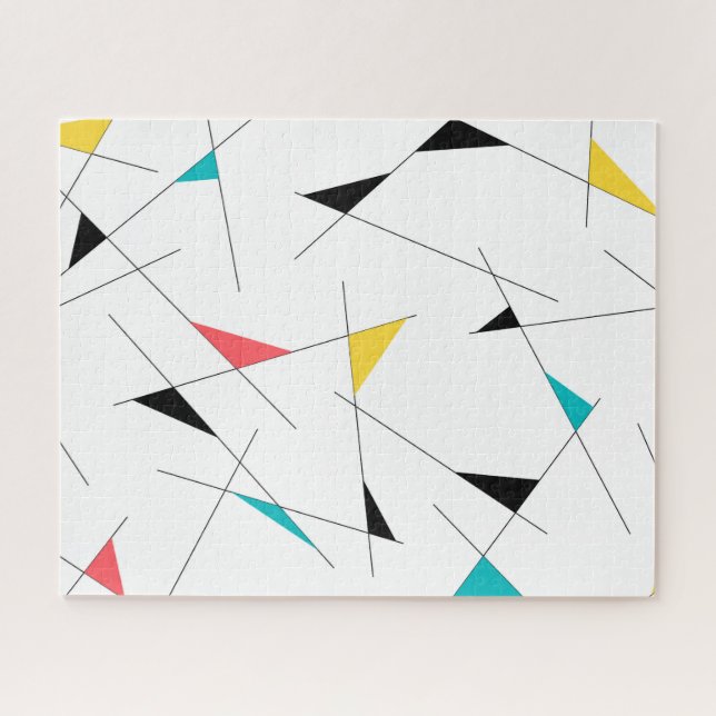 Modern, trendy, simple, fun geometric graphic jigsaw puzzle (Horizontal)