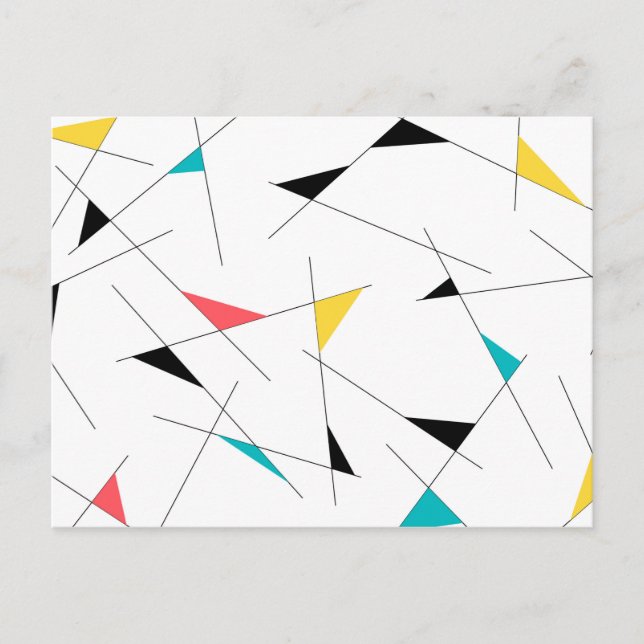 Modern, trendy, simple, fun geometric graphic postcard (Front)