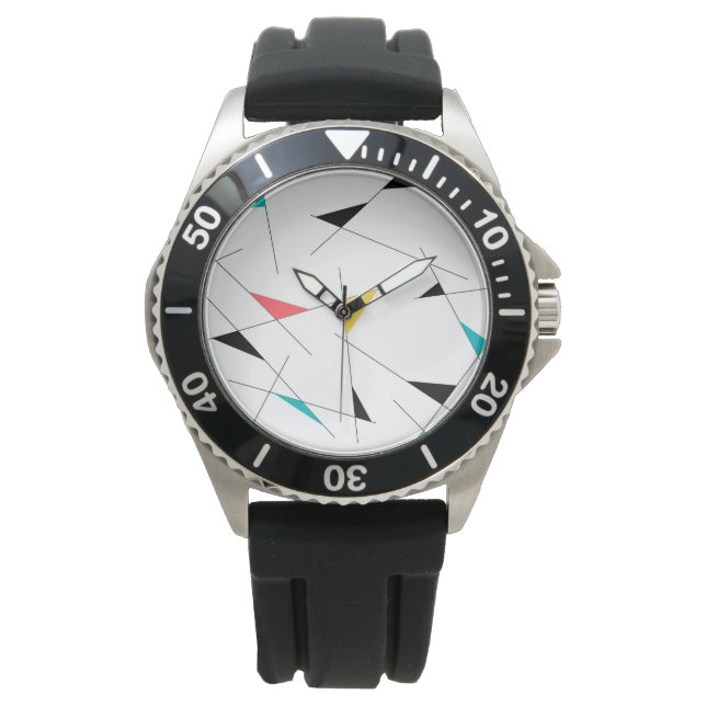 Modern, trendy, simple, fun geometric graphic watch (Front)