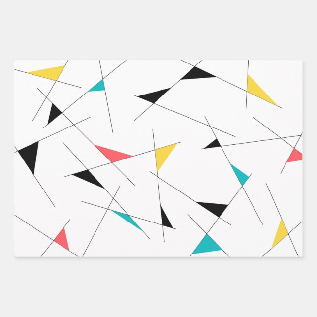 Modern, trendy, simple, fun geometric graphic wrapping paper sheet (Front)