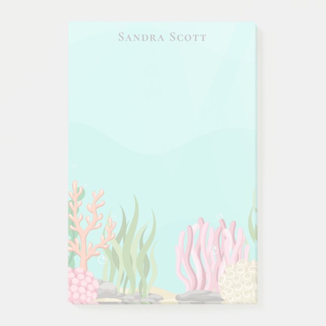 Modern Trendy Simple Tropical Sea Girly  Post-it Notes (Front)