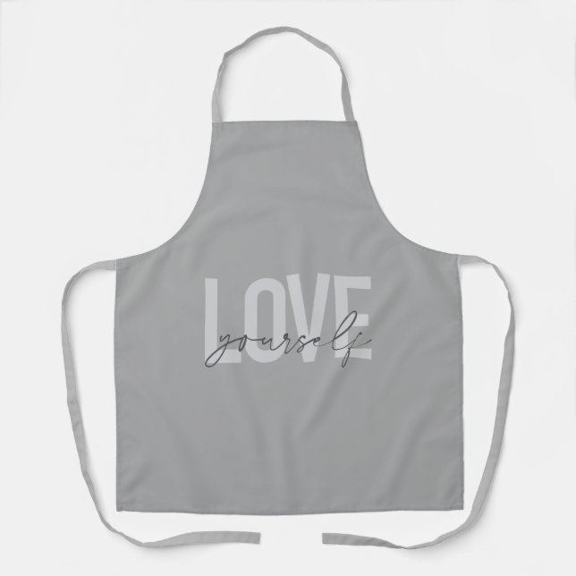 Modern, trendy, simple, urban design Love Yourself Apron (Front)