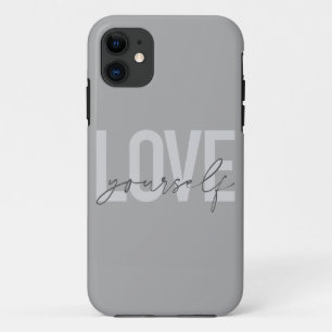 Modern, trendy, simple, urban design Love Yourself iPhone 11 Case