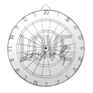 Modern, trendy, simple, urban design Love Yourself Dartboard