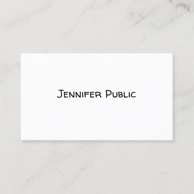 Modern Trendy Sleek Template Elegant Hand Script Business Card (Front)