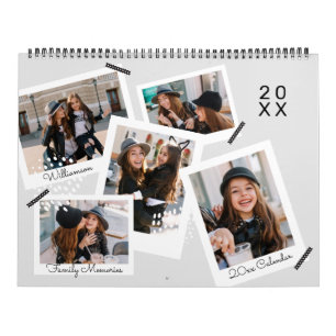 Modern Trendy Snapshot Photo Scrapbooking Collage Calendar