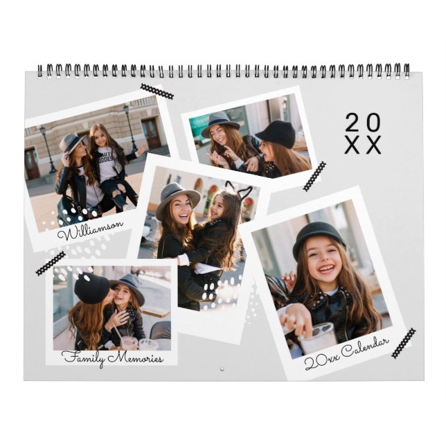 Modern Trendy Snapshot Photo Scrapbooking Collage Calendar (Cover)
