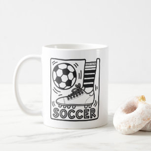 Modern Trendy Soccer Ball Football Coffee Mug