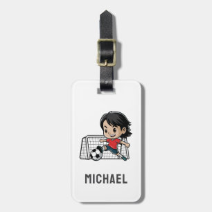 Modern Trendy Soccer Ball Football Personalised Luggage Tag