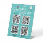 Modern trendy social media QR code business sign