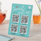 Modern trendy social media QR code business sign