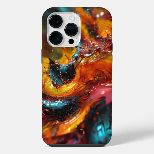 Modern & trendy splashes of colour iPhone case (Back)