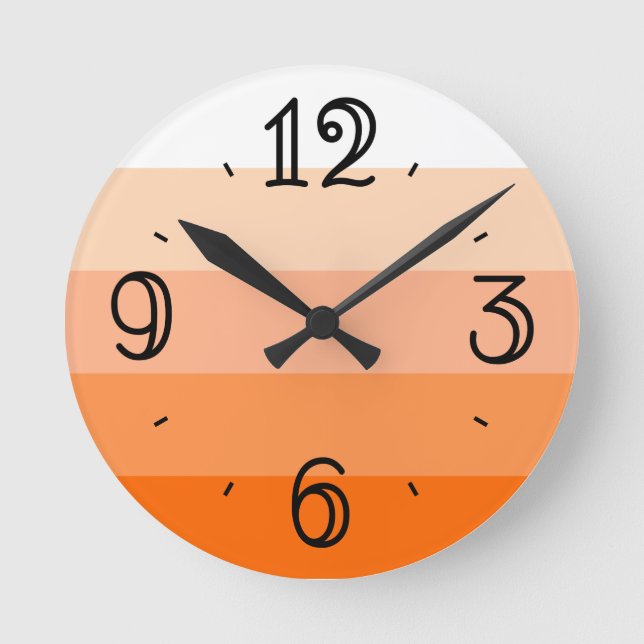 Modern Trendy Stripes Round Clock (Front)