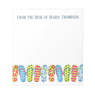 Modern Trendy Stylish Beach Summer Flip Flops  Notepad
