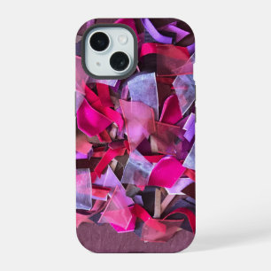 Modern trendy stylish burgundy pink magenta purple iPhone 15 case