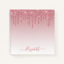 Modern Trendy Stylish Script Dusty Pink Glitter