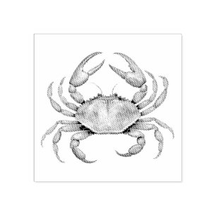 Modern Trendy Summer Trendy Seafood Crab Nautical Rubber Stamp