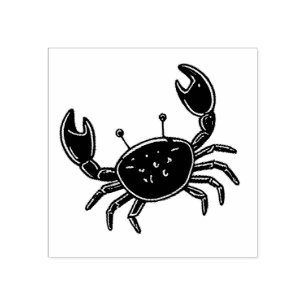 Modern Trendy Summer Trendy Seafood Crab Nautical Rubber Stamp