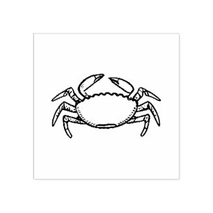 Modern Trendy Summer Trendy Seafood Crab Nautical Rubber Stamp
