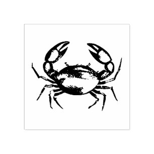 Modern Trendy Summer Trendy Seafood Crab Nautical Rubber Stamp