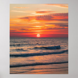 Modern Trendy Summer Tropical Beach Sunset         Poster