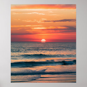 Modern Trendy Summer Tropical Beach Sunset         Poster