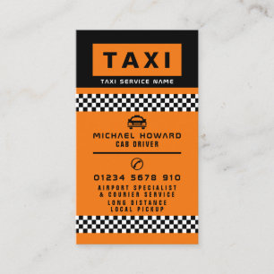 Modern & Trendy Taxi Cab Driver Business Card