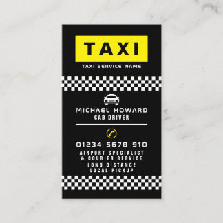 Modern & Trendy Taxi Cab Driver Business Card
