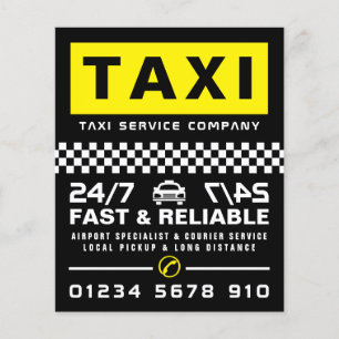 Modern & Trendy, Taxi Cab Firm with Price List Flyer