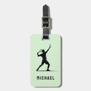 Modern Trendy Tennis Player Personalised           Luggage Tag