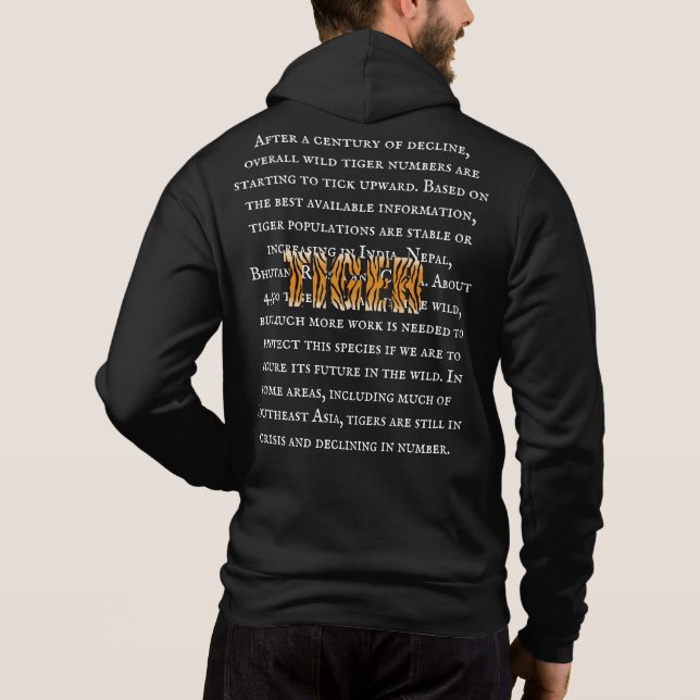 Modern trendy text based tiger black and white hoodie (Back)