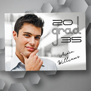 Modern Trendy Transparent High Tech Photo Grad Announcement