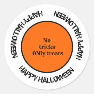 Modern Trendy Typography Black Orange Halloween Classic Round Sticker