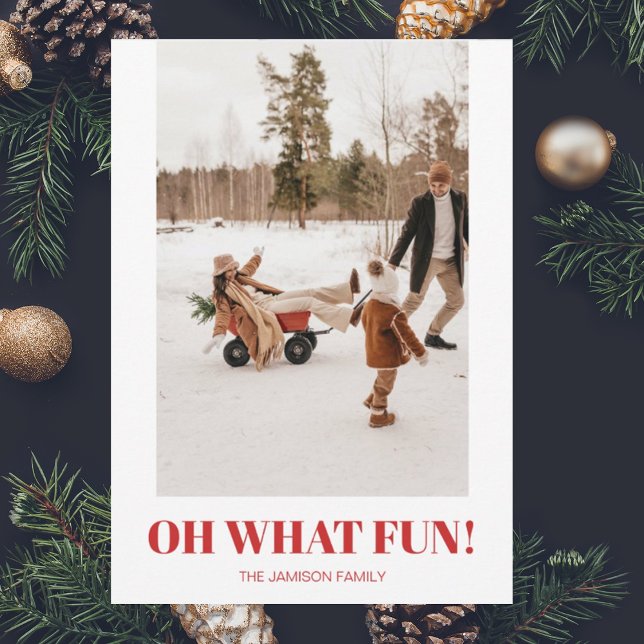 Modern Trendy Typography Christmas Photo Holiday Card (Creator Uploaded)