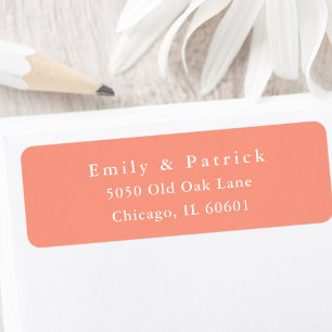 Modern Trendy Typography Coral Peach Address